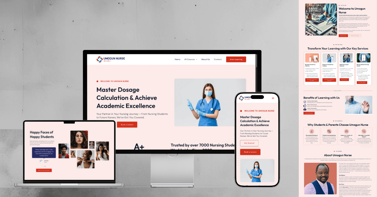 Nurse Site Mock up image