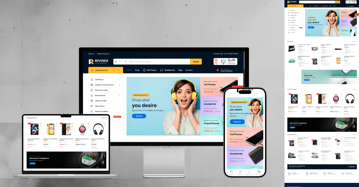 Rivinix Electronic store mock up image